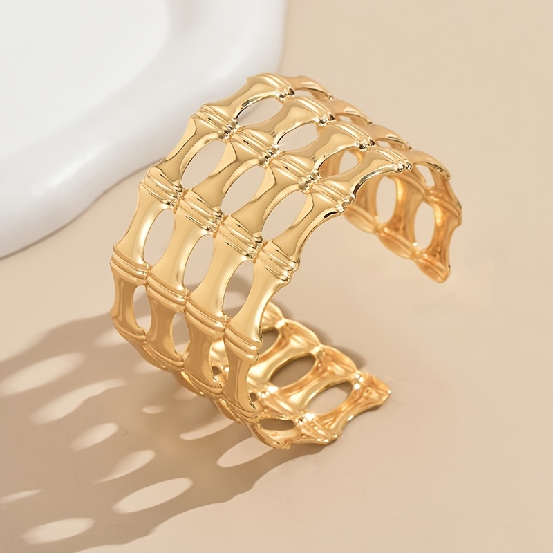 Exaggerated Openwork Statement Bangle for Women